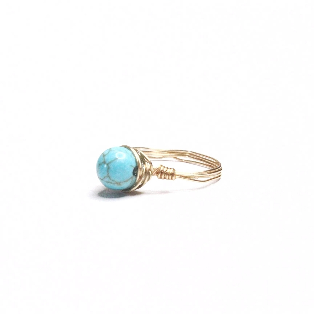 Handmade Wire Wrapped Turquoise Stone Ring